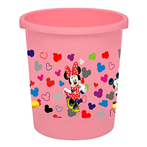 Kuber Industries Disney Team Mickey Print Garbage Waste Plastic Dustbin (5 L, Pink) -HS_35_KUBMARTS17315