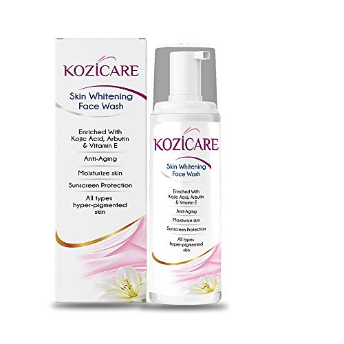 Kozicare Skin Lightening Facewash Enriched with 1% Kojic acid, 1% Arbutin, 1% Vitamin E, 1% Glutathione | Helps in Anti-Aging, Moisturize Skin, Sunscreen Protection | For All Skin Types - 60ml.