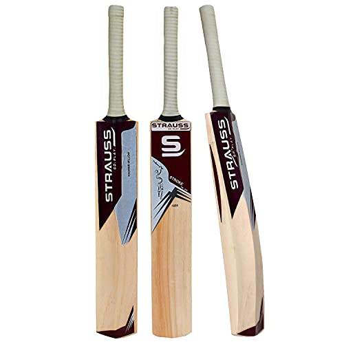 Strauss Cricket Bat | Edition: Stroke | Kashmir Willow | Size: 4 | Tennis & Synthetic Ball Cricket Bat | Tennis Cricket Bat