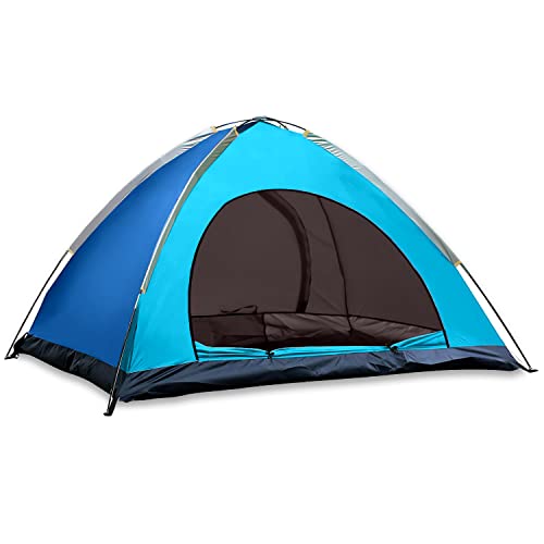 STRAUSS Portable Tent for Camping | Ideal for 6 Persons | Quick 5-10 Minutes Setup for Picnic, Hiking, Trekking | Waterproof and Windproof Travelling Tent | Superior Air Ventilation, Multicolor