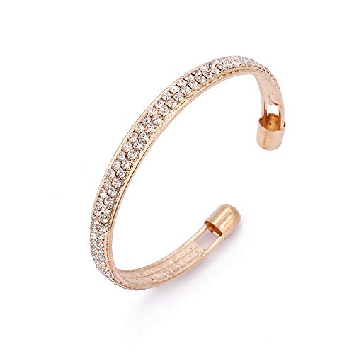 Yellow Chimes Classic Double Layer Crystal Studded Wedding Style Gold Plated Kada Bangle Bracelet for Women and Girl's