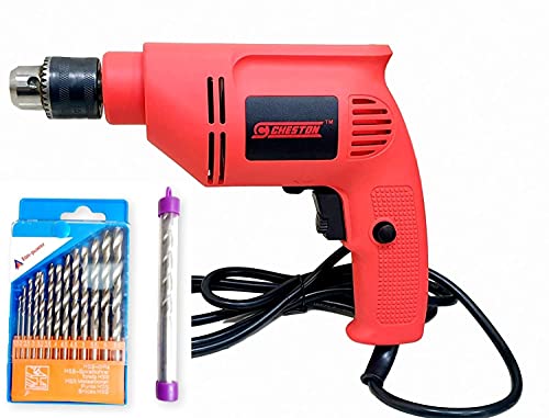 Cheston Drill Machine CH-6104,13HSS.1WALL 10mm Powerful Drill Machine Screwdriver Reverse Forward Rotation with Variable Speed