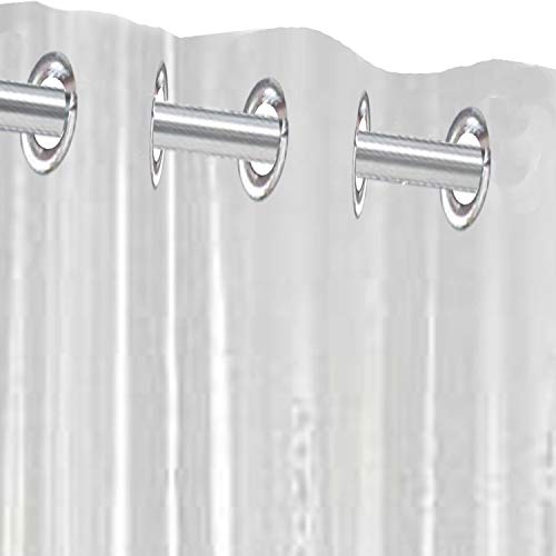 Kuber Industries PVC Eyelet 30 mm AC Curtain- 7 Feet, Transparent, 2 Pieces - CTKTC5681, (Model: CTKTC05681)