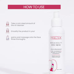 Prolixr's Jeju Volcanic Oil Cleanser | Hydrating Makeup Remover, Deep Cleansing Water, Soothing Skin Toner, Nourishing Formula | Korean Skin Care Products for All Skin Types - 100ml