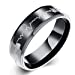 Yellow Chimes Rings for Women Black Colored Band Designed Heartbeat Love Message Stainless Steel Ring for Women and Girls