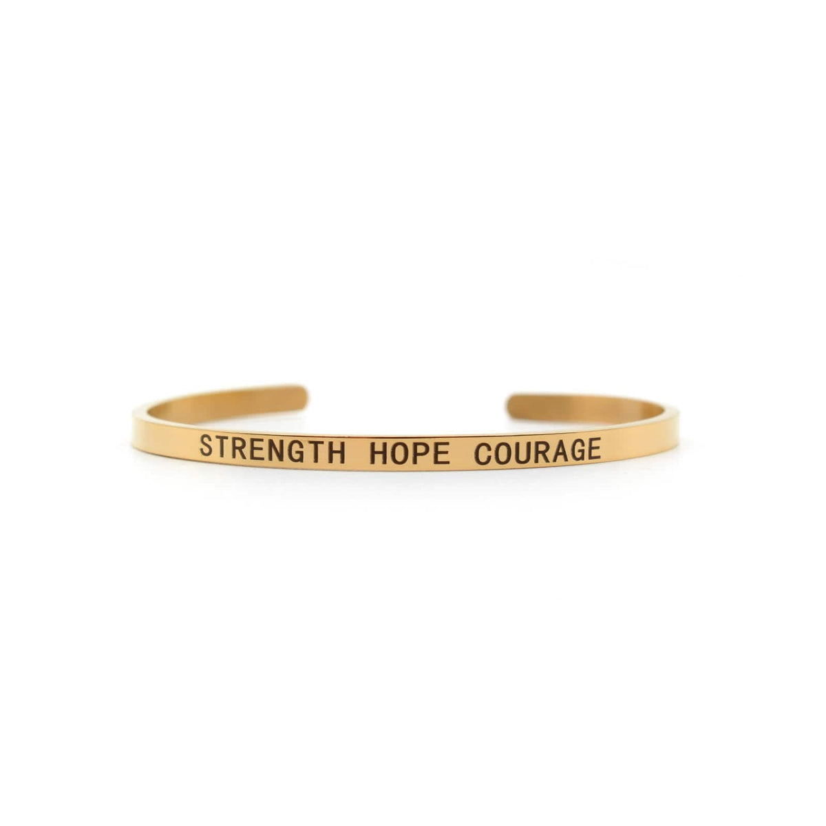 Joker & Witch Strength Hope Courage Rose Gold Mantra Band