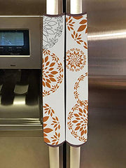 Kuber Industries PVC Fridge/Refrigerator Handle Cover,Set of 2,Rangoli,White, (Model: HS_37_KUBMART020147)