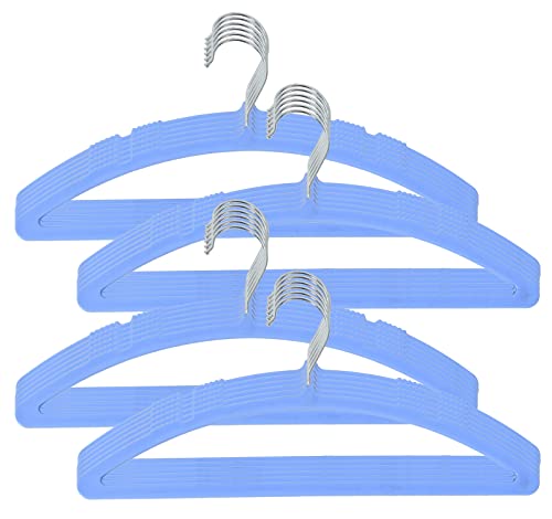 Kuber Industries 24 Pieces Non-Slip, Space Saving Plastic Closet Baby Hanger for Laundry & Everyday Use (Blue)-HS43KUBMART25709