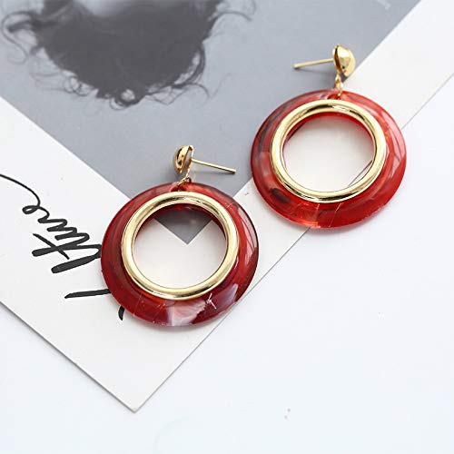 Yellow Chimes Western Party Ware Resin Dropping Circle Earring Resin Drop Earring for Women and Girls