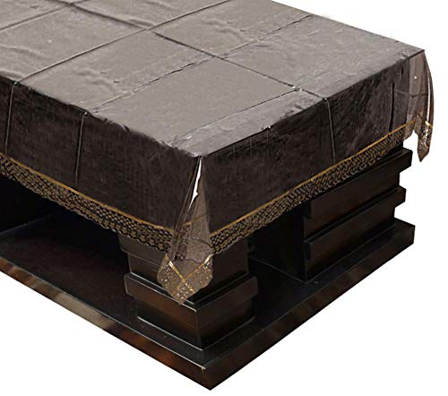 Kuber Industries PVC 4 Seater Center Table Cover with Golden Lace ...