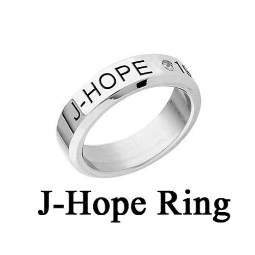 Yellow Chimes Rings for Men Kpop BTS Band J-Hope Name and Date of Birth Mentioned Silver Band Ring for Men and Boys.