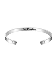 Yellow Chimes Positive Quote Inspirational Message Engraved Karma Band Stainless Steel Kadaa Bracelet for men