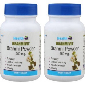 Healthvit Bramhvit Bramhi Powder - 250 mg (60 Capsules, Pack of 2)