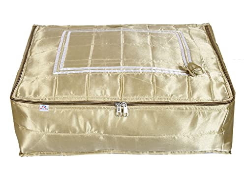 Heart Home 12 Flaps Saree Cover In 1 Bag With Separate Zipped For Wedding Collection, Bridal Saree Collection (Cream)-HS_38_HEARTH21756