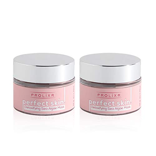 Prolixr Detoxifying Sea Algae Face Mask - Pore Minimizing & Tightening - For Acne & Clogged Pores - Hydrating Clay Mask - Suitable For All Skin Types - Pack of 2