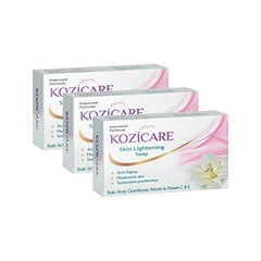 Kozicare Skin Lightening Soap - 75g (Pack of 3) - Sun screen protection - Keeps Skin Young and Moisturized - Contains Goodness of 0.50% Kojic Acid , 0.50% Arbutin, 0.50% Vitamin C , 0.50% Vitamin E , 0.30% Glutathione