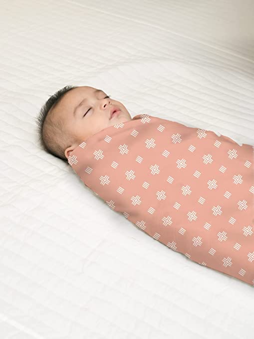 Mush Super Soft 100% Bamboo Swaddle for new born baby | Multipurpose - Baby wrapper for new born products all / Baby Towel / Baby Blanket || Breathable, Thermoregulating, Absorbent Baby Swaddle Wrap for new born baby gifts (3, Rabbit Blue Geo Peach Rabbit