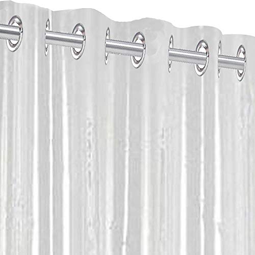 Kuber Industries PVC Eyelet 0.30 Mm Shower Ac Door Curtain (7 Feet, Transparent, F_26_KUBMART016898)