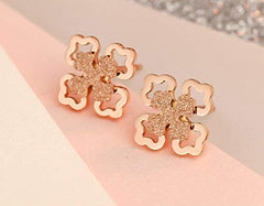 Yellow Chimes Western Style Stainless Steel Never Fading Stardust Earrings for Women & Girls (Rose Gold)