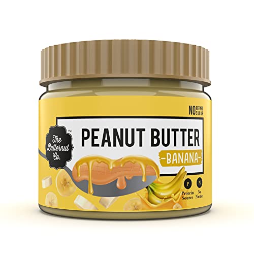 The Butternut Co. Banana Peanut Butter (Creamy) 340g, 20 g Protein, No Refined Sugar, Natural, Gluten Free, Cholesterol Free, No Trans Fat