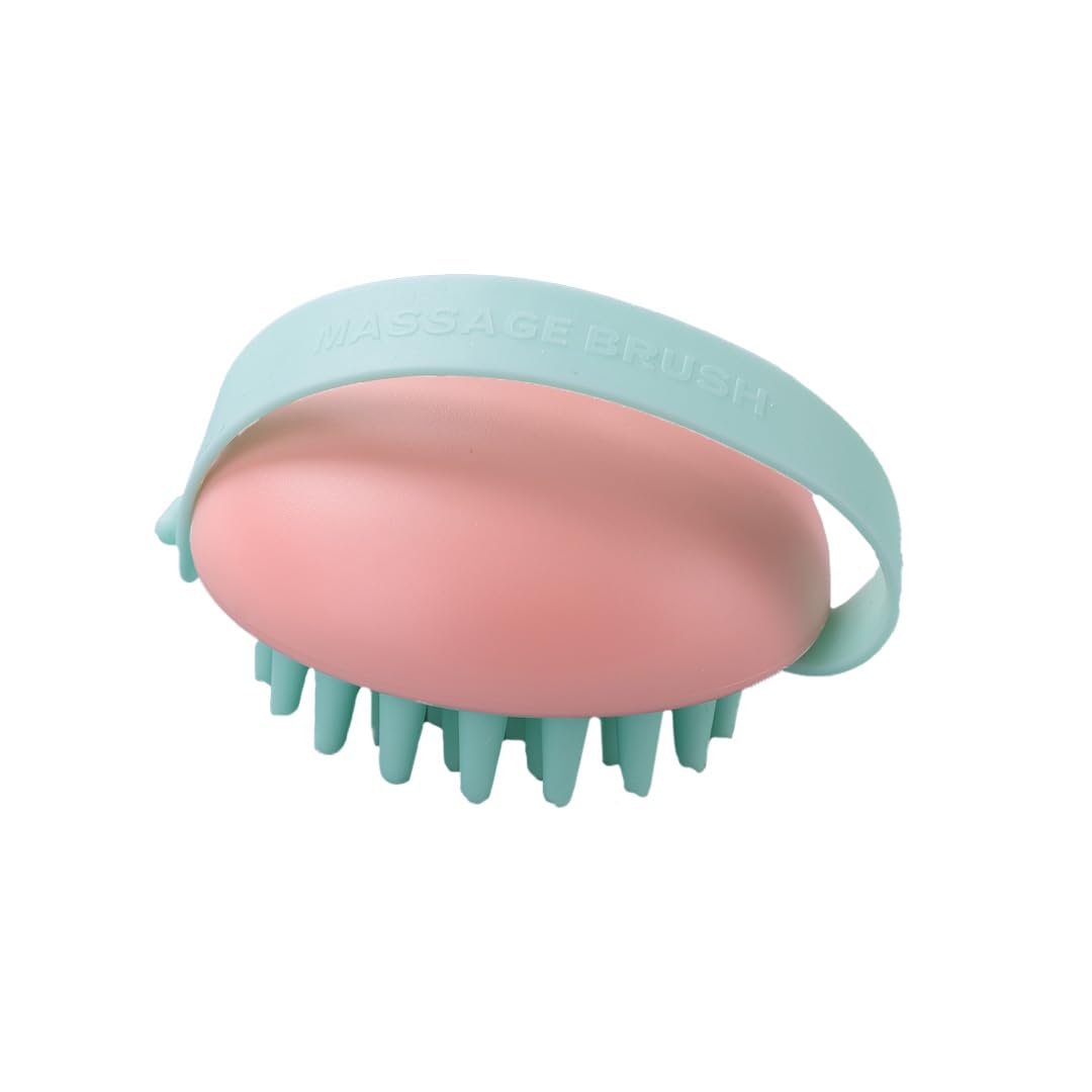Rey Naturals Hair Scalp Massager Shampoo Brush for Men and Women -Hair Growth, Scalp Care, and Relaxation - Soft Bristles for Gentle Massage - Pink Color (Pink) (Pink)