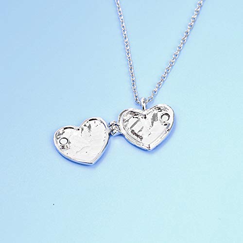 Yellow Chimes Heart Locket for Women Silver Heart Locket Open-Able Style Best Friends Necklace Chain Pendant for Girls and Women.Bestie Gift