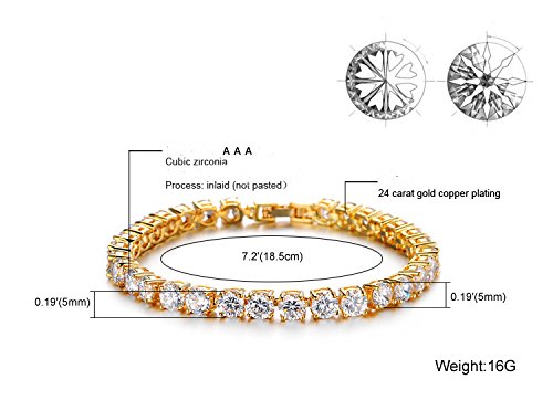 Yellow Chimes Crystal Bracelet Swarovski 18K Gold Plated Circle Chain Bracelet for Women and Girls