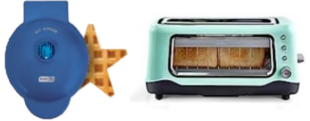 Dash Pop Up Bread Toaster (Toaster & Waffle Maker Combo (Blue))