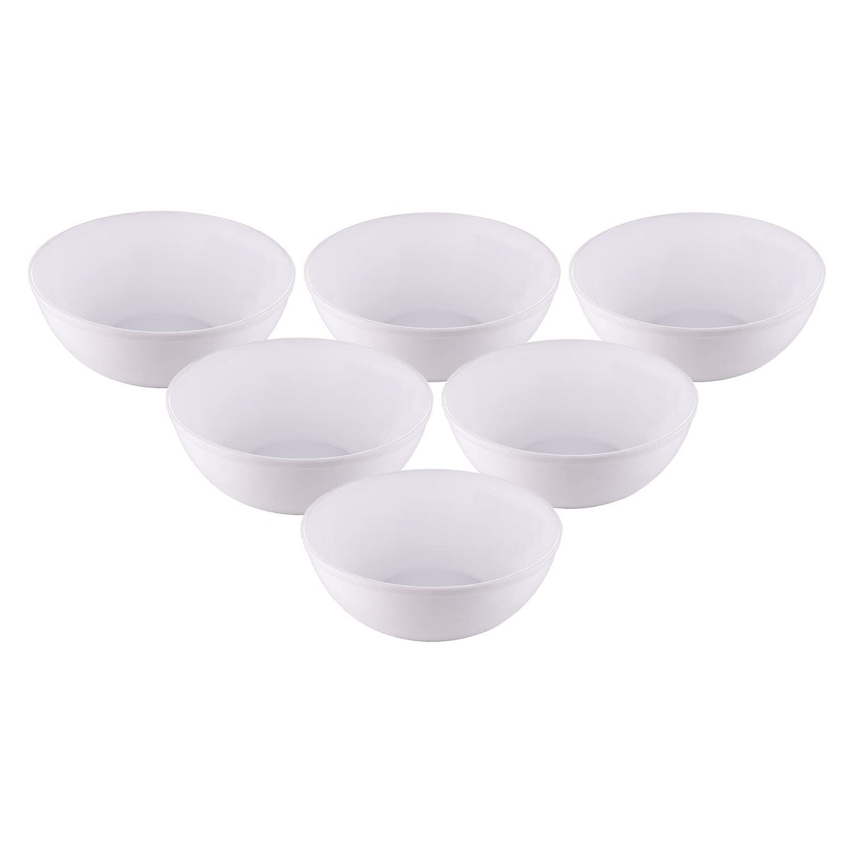 Kuber Industries Bowls|Plastic Dishwasher Safe Bowl|Serving Bowls|Bowls for Kitchen|Microwave Safe Bowls for Salad|Soup|Pasta|1500 ML|Pack of 6 (White)