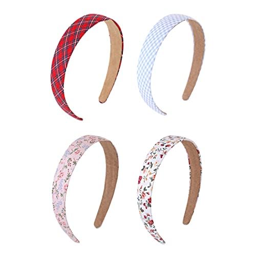 Kairangi Hair Bands for Girls Kids Hair Accessories for Girls Baby Hair Band 4 Pcs Floral Printed Multicolor Hairband for Girls Kids Head Bands for Girls Kids & Toddlers