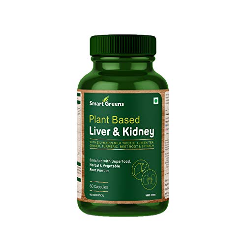 Smart Greens Plant Based Liver & Kidney Enriched with Silymarin Milk Thistle, Green Tea, Ginger, Turmeric, Beetroot & Spinach ‚Äì 60 Capsules