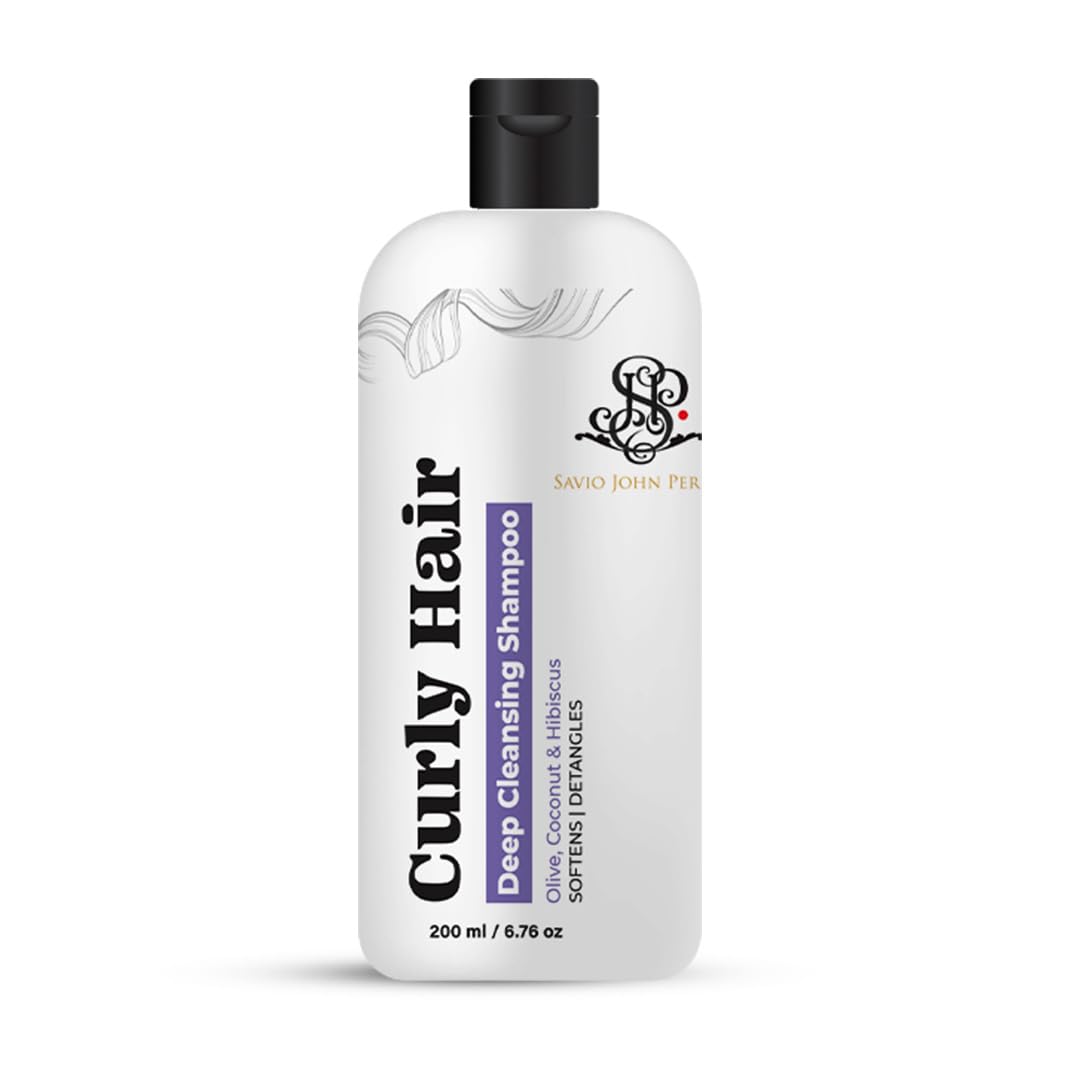 Curly Hair Shampoo | Wavy, Frizzy and Curly Hair Products | Anti Frizz Shampoo | Olive oil | Coconut Oil | Curly hair shampoo | Hair care for curly hair | Created by Savio John Pereira - 200ml (400)