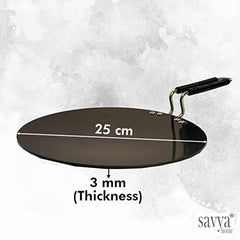 SAVYA HOME¬Æ Non-Stick Fry Pan - (18cm) 2.3mm & Hard Anodised Roti Tawa - 25cm Combo | Stove & Induction Cookware | Heat Surround Cooking | Riveted Handles