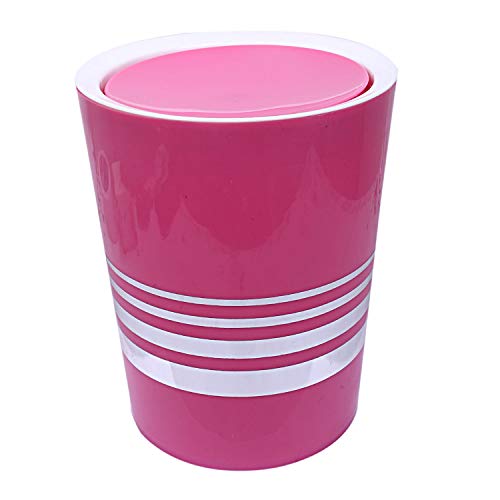 Kuber Industries Plastic Swing Lid Garbage Waste Dustbin, 5 Liters (Pink) - CTKTC022840