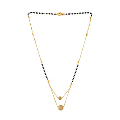 Yellow Chimes Nekclace for Women Gold Toned Crystal Studded Dual Ball Charm and Beads Chain Designed Necklace for Women and Girls