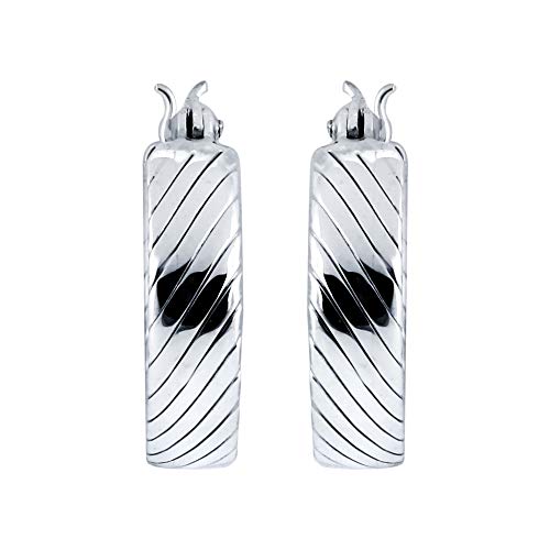 Yellow Chimes 925 Sterling Silver Hallmark and Certified Purity Kajun Drop Hoop Earrings for Women and Girls Western