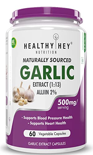 HealtyHey Nutrition Odorless Garlic Extract (1:13) Allium Sativum - 2% Allicin -(60 Veg Capsules)