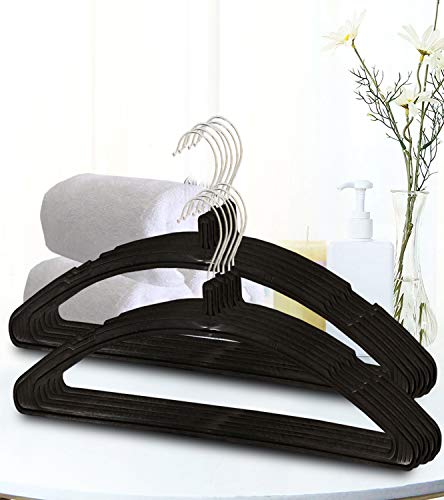 Kuber Industries 12 Piece Plastic Hanger Set for Wardrobe, (Black) -KUBMART2916