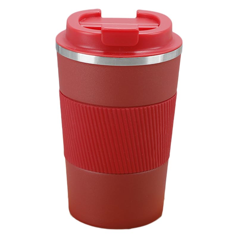 Heart Home Stainless Steel Insulated Coffee Mug With Sleeve|Travel Coffee Mug "380 ML"|Red|