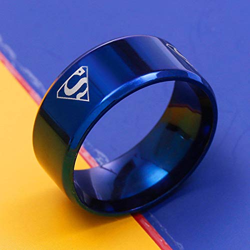 Yellow Chimes Rings for Men Blue Band Ring Titanium Superman Metallic Blue Ring for Men and Boys.