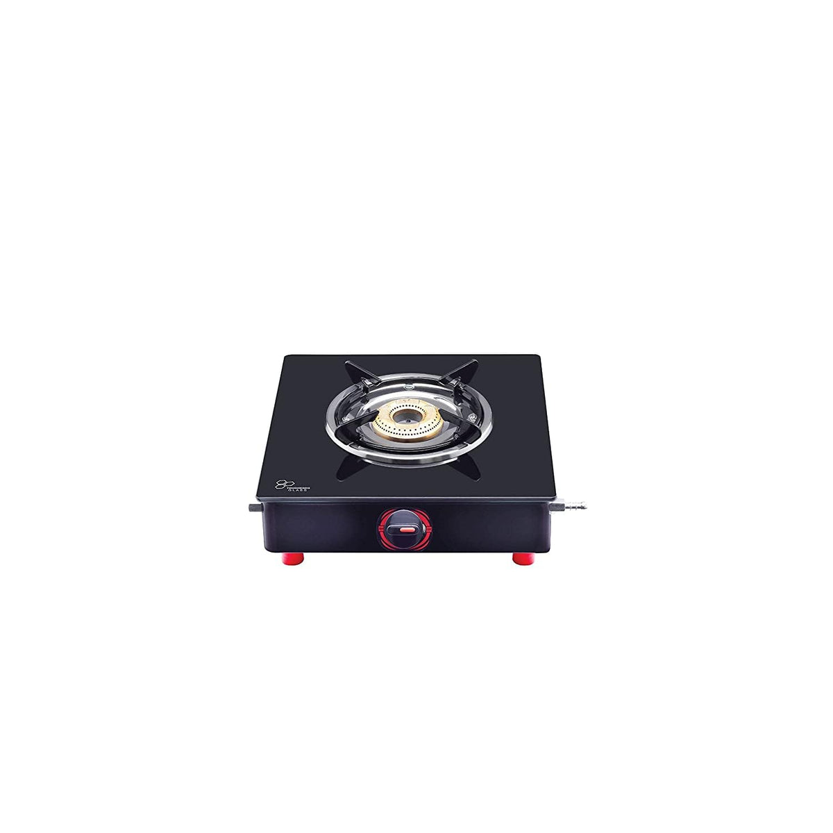Surya Flame Smart Gas Stove 1 Barss Burner Glass Top chulha Black Manual Ignition LPG Stove With ISI Certified Rust Free Body - 2 Years Complete Doorstep Warranty Including Glass