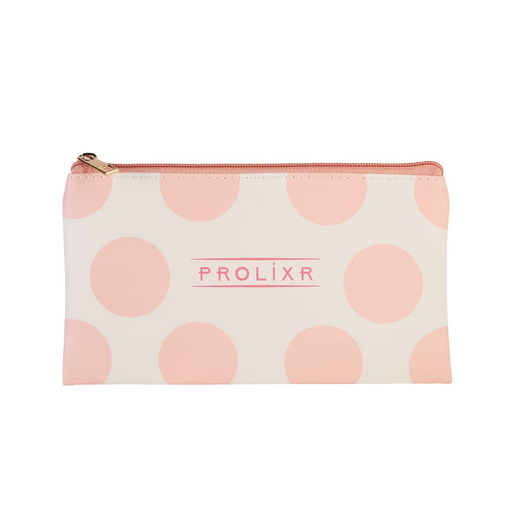 Prolixr Pink Pouch - Makeup & Skincare Pouch - Travel Friendly, Compact & Multi-Functional - Portable & Hassle-Free Cosmetic Pouch - Women & Men