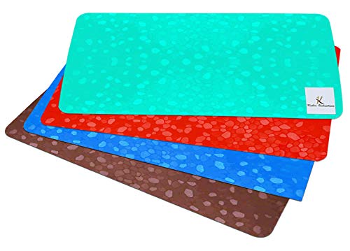 Kuber Industries Diamond Design 4 Pieces PVC Refrigerator/Fridge Multipurpose Drawer Mat Set(Brown, Blue, Green & Red) - CTKTC032413