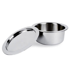 USHA SHRIRAM Triply Stainless Steel Tope (Patila) with Lid | 2.1 L | Handi Casserole with lid | 18 cm Diameter | 100% PTFE and PFOA Free | Gas Stove & Induction Cookware | Stainless Steel Cookware