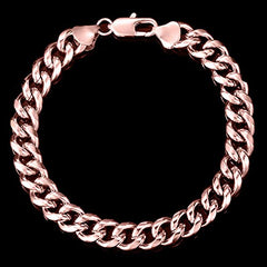 Yellow Chimes Elegant Latest Fashion Stainless Steel Rose Gold Plated Curb Chain Bracelet for Men and Boys
