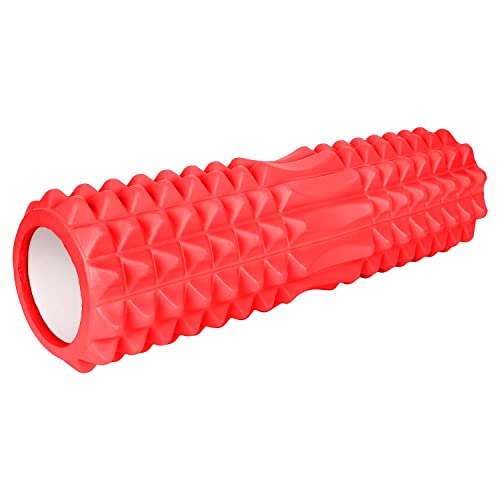 Strauss Grid Foam Roller | Eco-Friendly Spikes Foam Roller | Premium Eva Foam | Light Weight & Travel-Friendly Foam Roller for Relieve Muscle Tightness, Soreness & Inflammation,33 CM (Red)