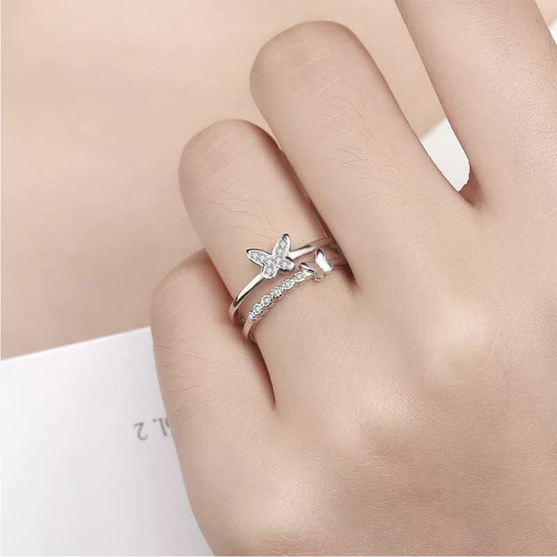 Buy Peora Women Silver Toned Platinum Plated A5 Grade Crystal Studded Ring  - Ring for Women 8906771 | Myntra