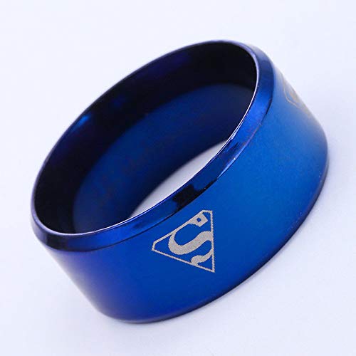Yellow Chimes Rings for Men Blue Band Ring Titanium Superman Metallic Blue Ring for Men and Boys.