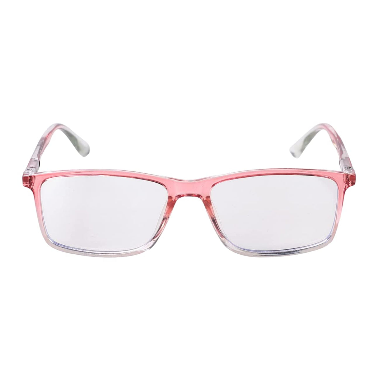 Intellilens Clear Square Blue Cut Computer Glasses for Eye Protection | Unisex, UV ProtectionZero Power, Anti Glare & Blue Light Filter Glasse (Pink)