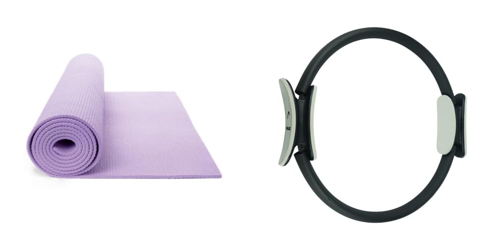 HEAD Pilates Ring - Full Body Toning Fitness | Stretching, Relaxation (Black) | Training Ring (38 CM) (Pilates Ring + Yoga Mat)